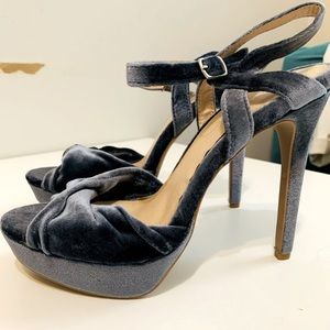 Velvet strappy heels